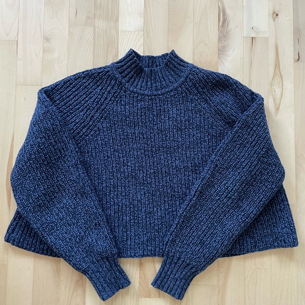 Club Monaco Mockneck knitted A Line sweater - Dark blue XS